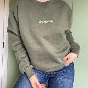 Sweater 'dog person' Earthy Green